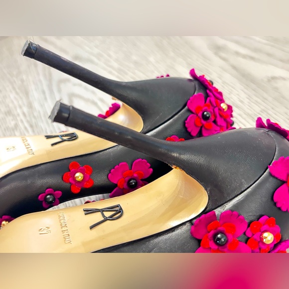 Paul Andrews’s Ordos Floral Pump In Black & Pink Size 7 - Picture 7 of 8